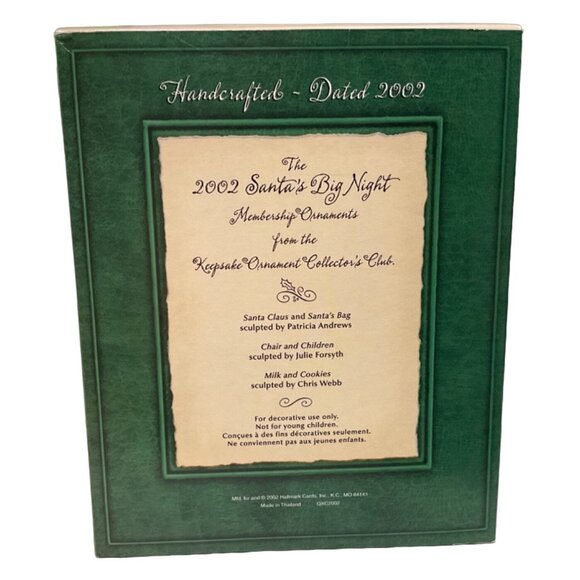 Hallmark 2002 "Santas Big Night" Membership Ornaments 4-Piece Set - Picture 4 of 7